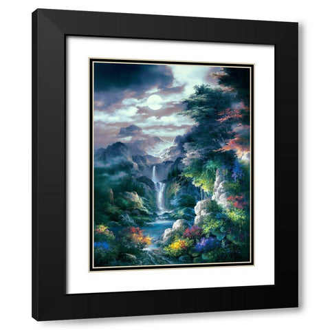 Midnight Mist Canyon Black Modern Wood Framed Art Print with Double Matting by Lee, James