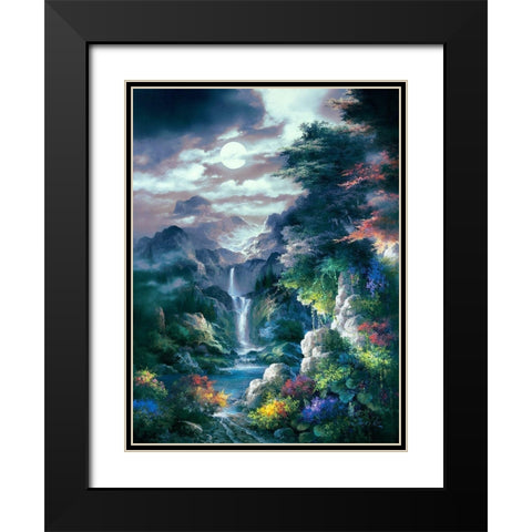 Midnight Mist Canyon Black Modern Wood Framed Art Print with Double Matting by Lee, James