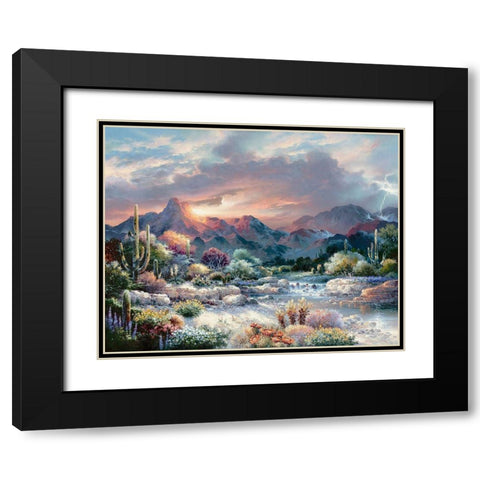 Sonoran Sunrise Black Modern Wood Framed Art Print with Double Matting by Lee, James