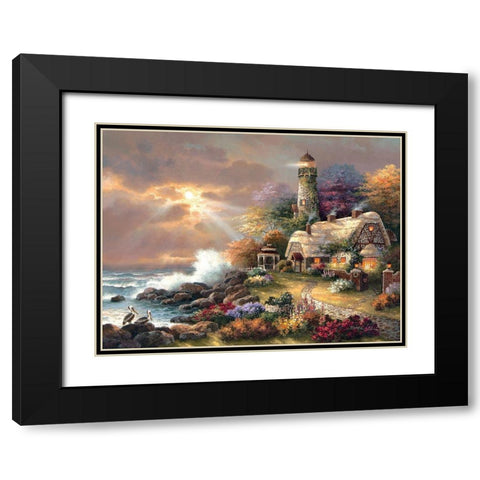Heavens Light Black Modern Wood Framed Art Print with Double Matting by Lee, James