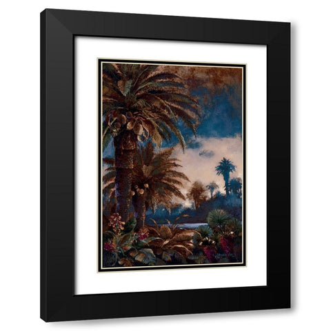 Tropical Palms I Black Modern Wood Framed Art Print with Double Matting by Lee, James