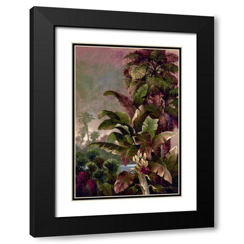 Tropical Palms II Black Modern Wood Framed Art Print with Double Matting by Lee, James