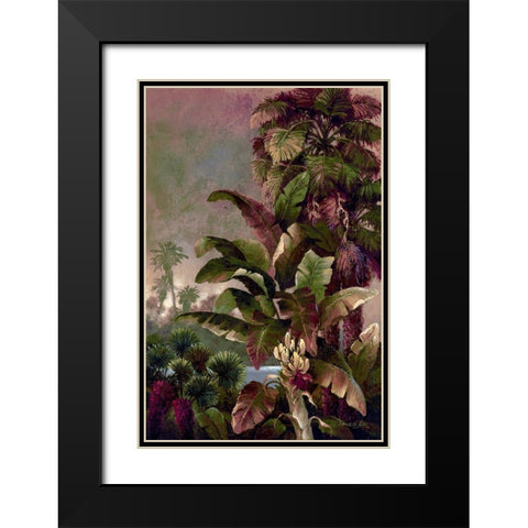 Tropical Palms II Black Modern Wood Framed Art Print with Double Matting by Lee, James