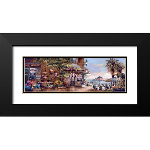 Cafe Walk II Black Modern Wood Framed Art Print with Double Matting by Lee, James