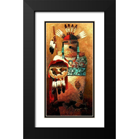 Indian Story III Black Modern Wood Framed Art Print with Double Matting by Lee, James