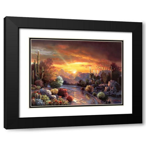 Desert Dusk Black Modern Wood Framed Art Print with Double Matting by Lee, James