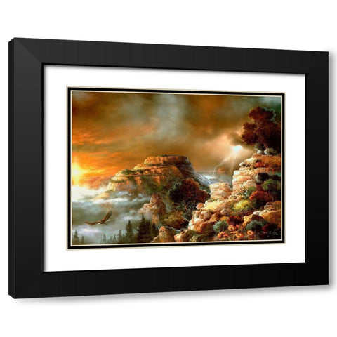 Eagle Storm Black Modern Wood Framed Art Print with Double Matting by Lee, James