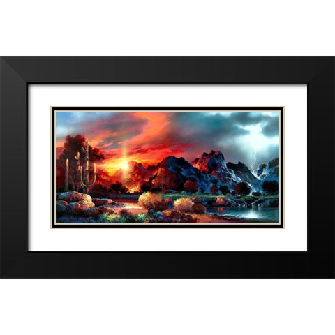 Sunset Spectacular Black Modern Wood Framed Art Print with Double Matting by Lee, James