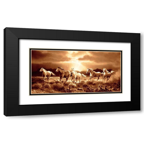 Desert Run Black Modern Wood Framed Art Print with Double Matting by Lee, James