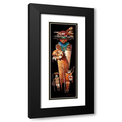 Indian Story II Black Modern Wood Framed Art Print with Double Matting by Lee, James