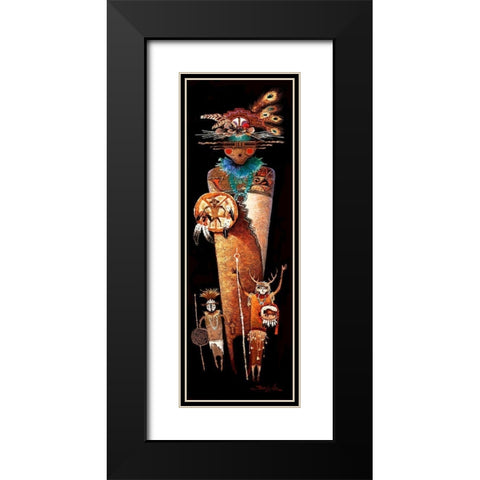 Indian Story II Black Modern Wood Framed Art Print with Double Matting by Lee, James