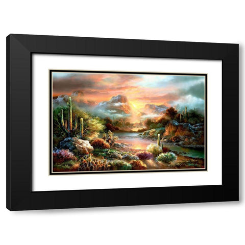 Sunset Splendor Black Modern Wood Framed Art Print with Double Matting by Lee, James