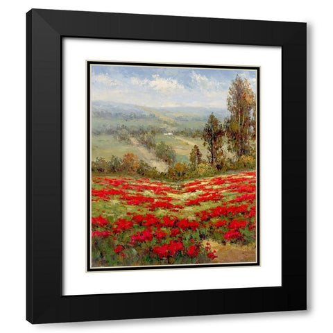 Poppy Vista II Black Modern Wood Framed Art Print with Double Matting by Hulsey