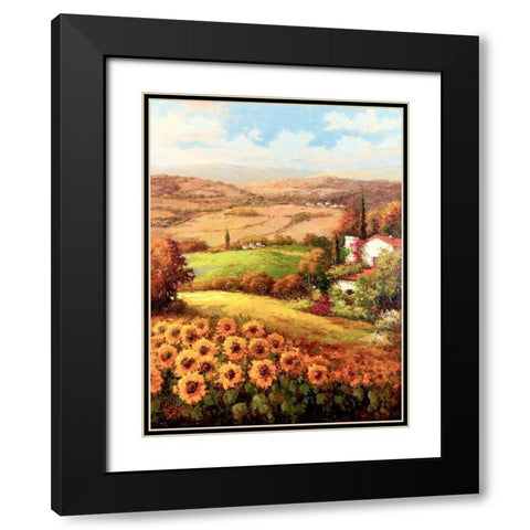Italian Country Side Black Modern Wood Framed Art Print with Double Matting by Hulsey