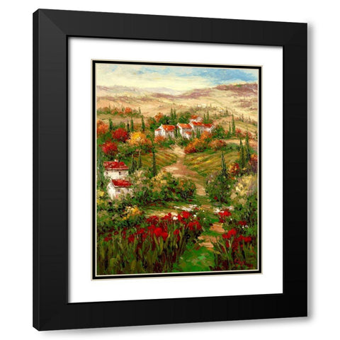 Tuscan Village Black Modern Wood Framed Art Print with Double Matting by Hulsey