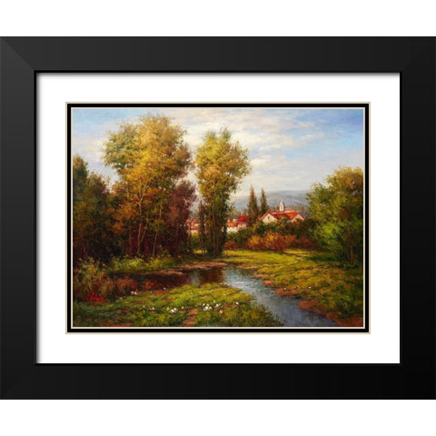Wildflower Path Black Modern Wood Framed Art Print with Double Matting by Hulsey