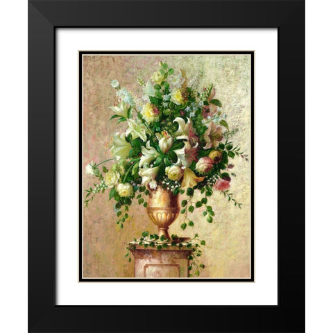 Spring Rhapsody Black Modern Wood Framed Art Print with Double Matting by Welby