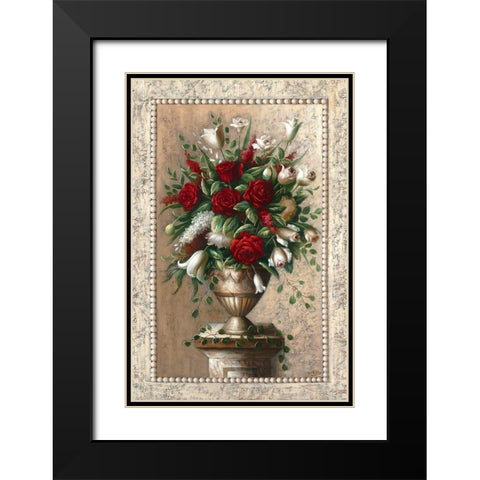 Sonata in Red Black Modern Wood Framed Art Print with Double Matting by Welby