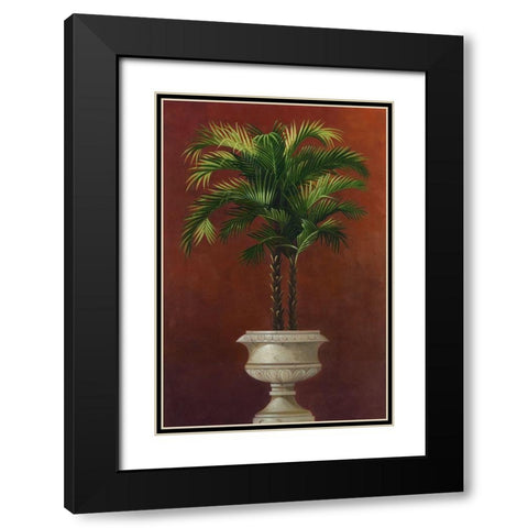 Potted Palm in Red IV Black Modern Wood Framed Art Print with Double Matting by Welby