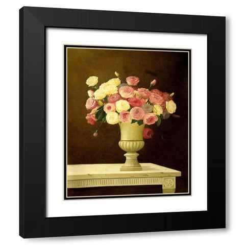 May Roses I Black Modern Wood Framed Art Print with Double Matting by Welby