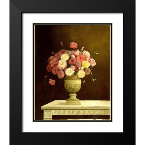 May Roses II Black Modern Wood Framed Art Print with Double Matting by Welby