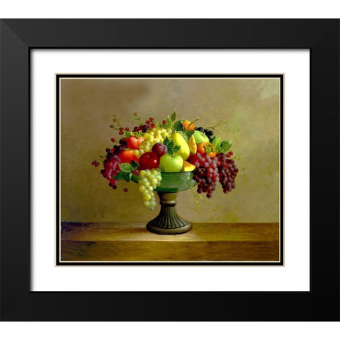 Fruit Bowl II Black Modern Wood Framed Art Print with Double Matting by Welby