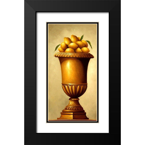 Lemon Sunrise Black Modern Wood Framed Art Print with Double Matting by Welby