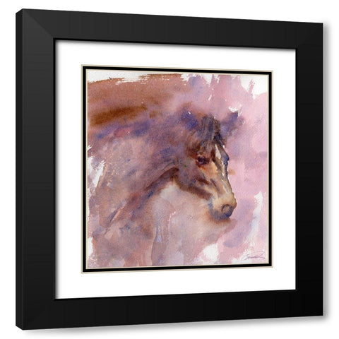 Expressive Equine Black Modern Wood Framed Art Print with Double Matting by Campbell, Robert
