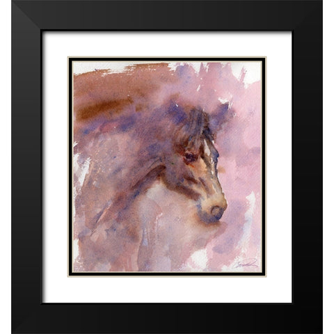Expressive Equine Black Modern Wood Framed Art Print with Double Matting by Campbell, Robert