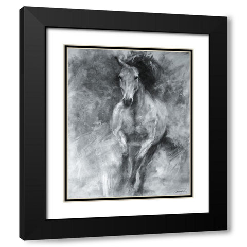 Incoming Equine Black Modern Wood Framed Art Print with Double Matting by Campbell, Robert