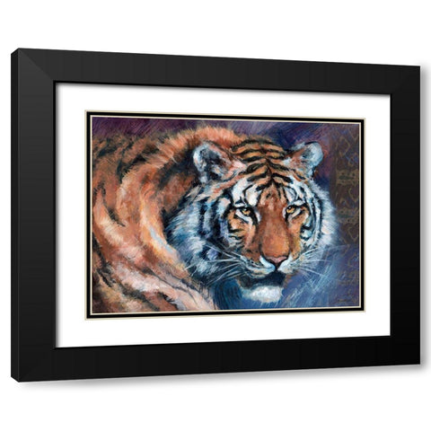 Tiger Tales Black Modern Wood Framed Art Print with Double Matting by Campbell, Robert