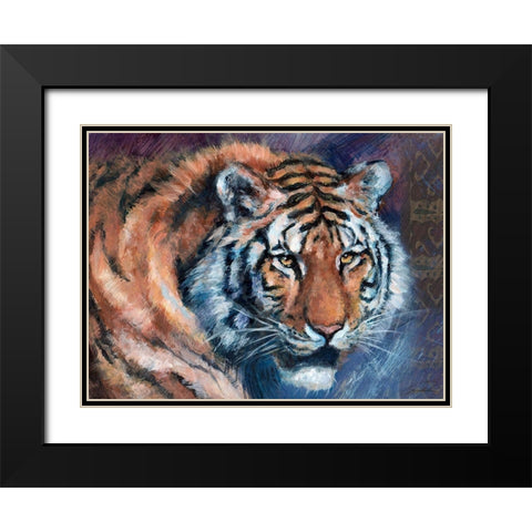 Tiger Tales Black Modern Wood Framed Art Print with Double Matting by Campbell, Robert