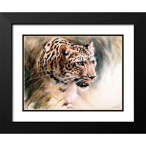 Leopards Lair Black Modern Wood Framed Art Print with Double Matting by Campbell, Robert