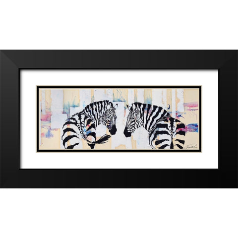 Zebra Gates Black Modern Wood Framed Art Print with Double Matting by Campbell, Robert