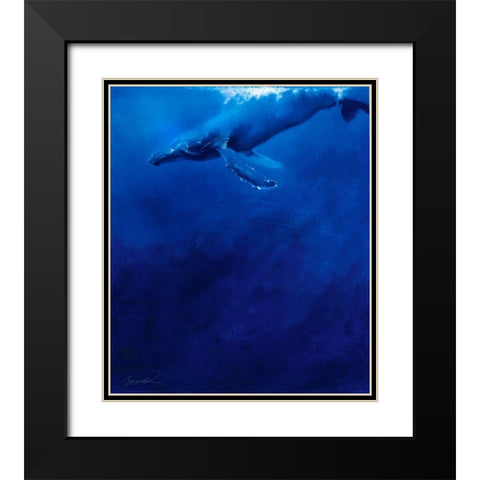 Humpback Song Black Modern Wood Framed Art Print with Double Matting by Campbell, Robert