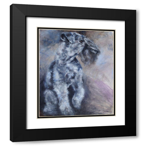 Kerry Blue Terry Black Modern Wood Framed Art Print with Double Matting by Campbell, Robert