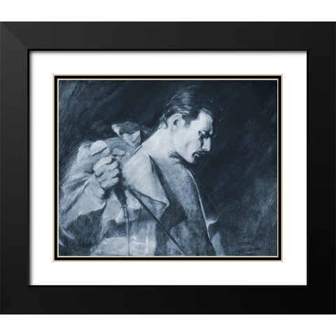 Save Me Freddie Mercury Black Modern Wood Framed Art Print with Double Matting by Campbell, Robert