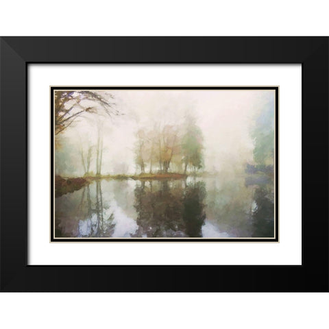 Misy Series #4 Black Modern Wood Framed Art Print with Double Matting by Curinga, Kim