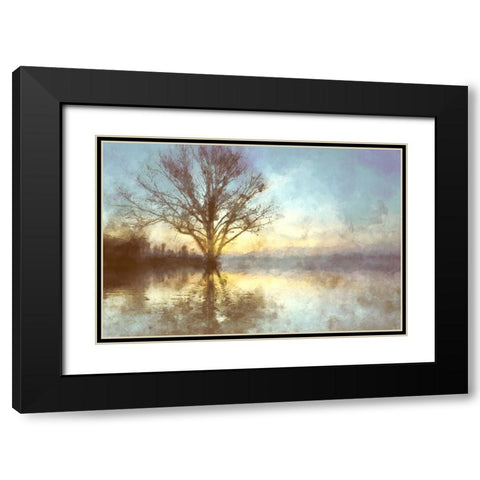Misty Series #6 Black Modern Wood Framed Art Print with Double Matting by Curinga, Kim
