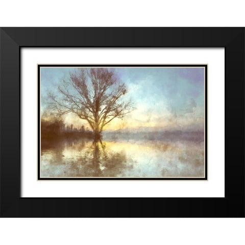 Misty Series #6 Black Modern Wood Framed Art Print with Double Matting by Curinga, Kim