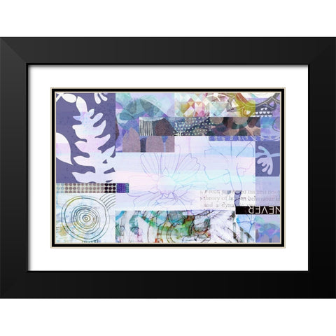 Trailing Petals Black Modern Wood Framed Art Print with Double Matting by Naskrent, Delores