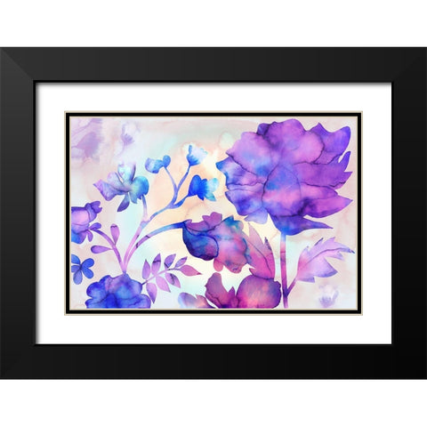 Purple Passion Garden Black Modern Wood Framed Art Print with Double Matting by Naskrent, Delores