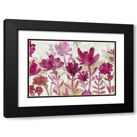 Burgundy Iris Black Modern Wood Framed Art Print with Double Matting by Naskrent, Delores