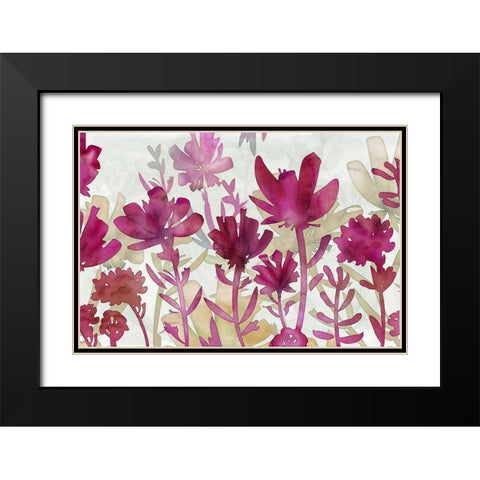 Burgundy Iris Black Modern Wood Framed Art Print with Double Matting by Naskrent, Delores