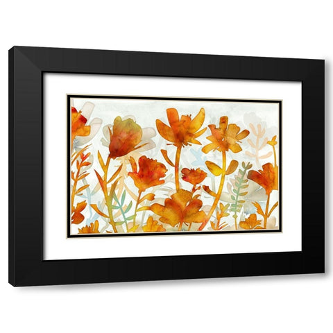 Acapuluca Golden Garden Black Modern Wood Framed Art Print with Double Matting by Naskrent, Delores
