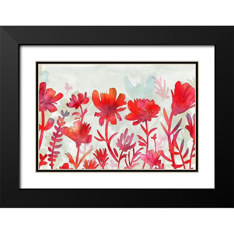 Claret Oasis Black Modern Wood Framed Art Print with Double Matting by Naskrent, Delores