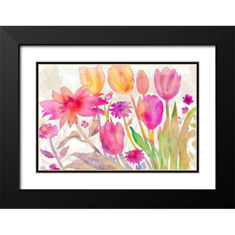 The Royal Garden Black Modern Wood Framed Art Print with Double Matting by Naskrent, Delores