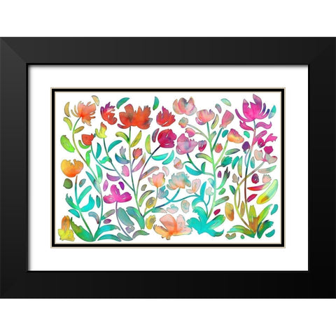 Foliage in July Black Modern Wood Framed Art Print with Double Matting by Naskrent, Delores