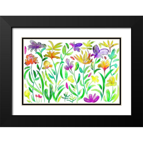 At the Edge of the Creek Black Modern Wood Framed Art Print with Double Matting by Naskrent, Delores