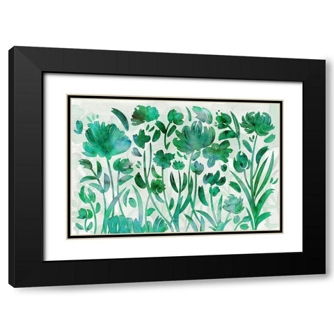 Jade Paradise Black Modern Wood Framed Art Print with Double Matting by Naskrent, Delores